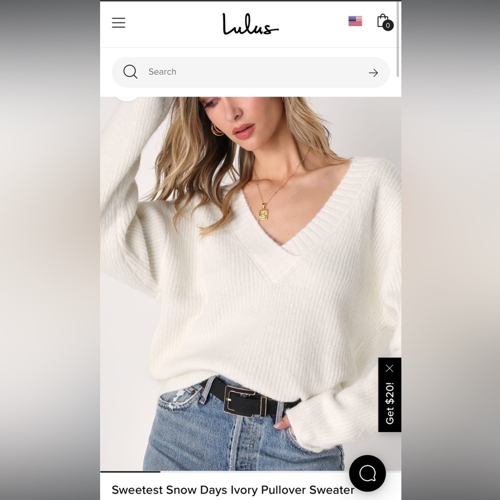 Lulus fuzzy white sweater